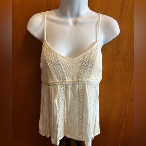 American Eagle soft spaghetti strap top medium, ecru